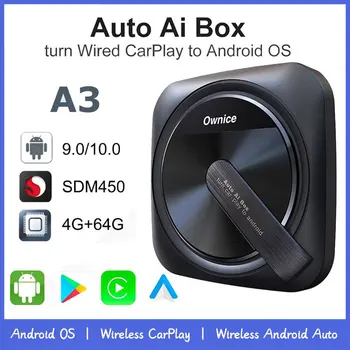 Timethinker A3 Multimedia de Vídeo Aibox Android Auto SMART Wireless Carplay Adaptador Para el Iphone Pionero MAHINDRA Alturas G4 Marazzo
