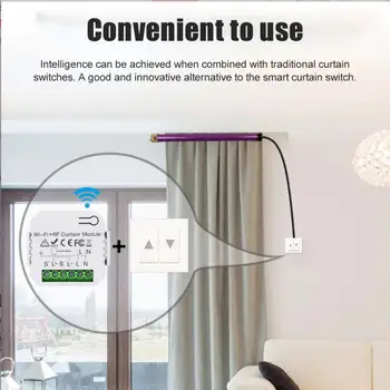 Tuya la Vida Inteligente Wifi RF433 Cortina Ciegos Interruptor Con mando Eléctrico del Rodillo de Apoyo principal de Google, Alexa Hogar Inteligente