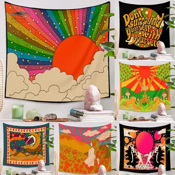 Color Abstracto Tapiz INS Dormitorio Headbed Fondo de Tela Dormitorio Sala de estar para Colgar en Pared Textiles para el Hogar Decoración de Suministros
