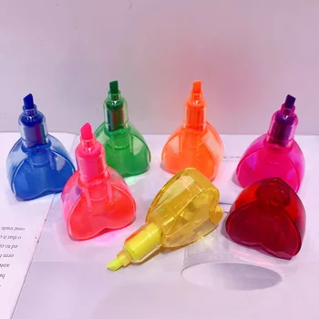 Coreano De La Forma Del Corazón Marcador Splicable Diy Gratis Asamblea Lápiz Marcador De 7 Colores Papelería Regalos A Los Niños