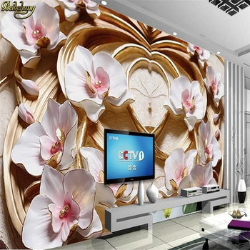 beibehang de encargo de la Foto de fondo de pantalla Mural 3D Floral en Relieve de Fondo de Pared 3D de la Pared de Fondo Phalaenopsis papel de parede