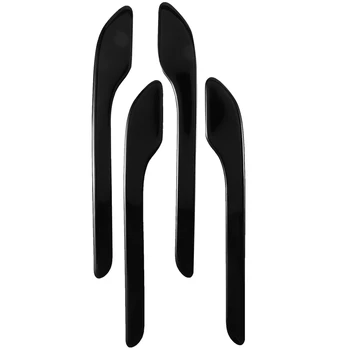 Coche de la Manija de la Puerta Envoltura Conjunto de Protector de Pegatinas para el Tesla Model 3, Manija de la Puerta en 3D de Calcas de los Accesorios del Coche 4Pcs (Negro)