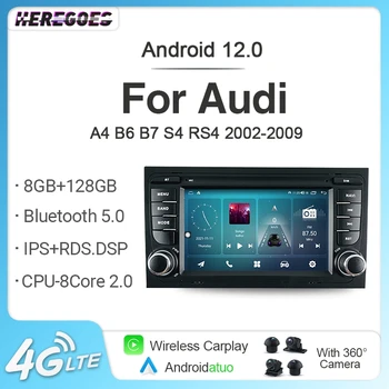7862 IPS Android Auto De 12 de Coche Radoi GPS de Navegación del Reproductor Bluetooth 8GB+256 GB 4G LTE Para Audi A4 S4 B6 B7 B7 B6 RS4 B7 SEAT Exeo