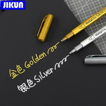 JIKUN 4/6pcs Pintura Metalizada Marcadores de Oro de Plata de 1.5 mm de Artesanía de Resina de Molde de la Pluma de la Pintura del Arte de Insumos a los Estudiantes
