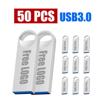 50PCS Pen drive USB de 64 GB memoria USB de 32 gb de alta velocidad 3.0 flash drive de 128 gb unidad flash usb pendrive envío Rápido de Logotipo Personalizado