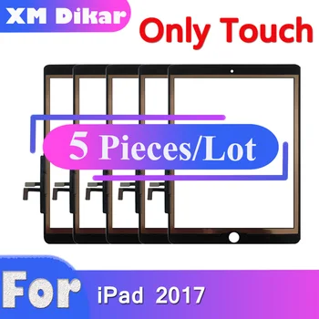 5 PC de 9,7 pulgadas Para el iPad 2017 Digitalizador de Pantalla Táctil Para el iPad de 9,7 2017 A1822 A1823 Vidrio de la Pantalla del Panel Táctil de Repuesto