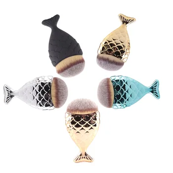 5 colores de Sirena oval cepillos de Sirena de la Fundación Cepillo de Oro de Sirena de las Brochas de Maquillaje Set de Belleza Cosméticos Rubor en Polvo