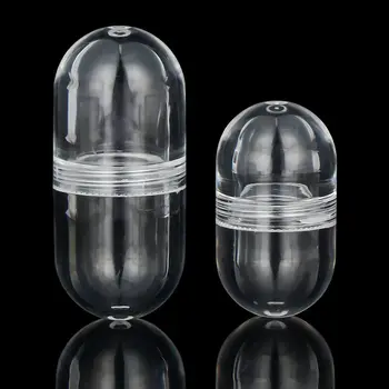 5Pcs/set 3/6 ml Portátil Vacía de la Cápsula de la Botella de Plástico Impermeable Hueco Claro Píldora Caso de la Tableta de la Medicina Splitter Titular de la Caja de
