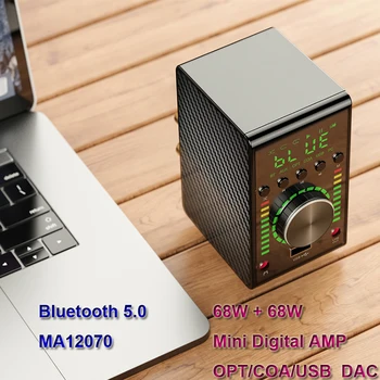 68W + 68W Infineon MA12070 Bluetooth 5.0 Digital de Audio Amplificador de Potencia MA12070P de Clase D de alta fidelidad Estéreo de 24 bits/192 khz USB DAC Amplifier