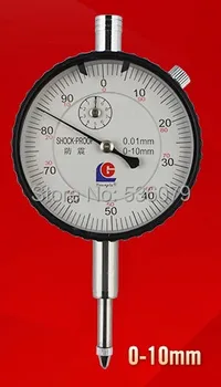 0-10mm de la prueba del choque de pedrería indicador del dial con la espalda de lug, Resolución: 0,01 mm, 