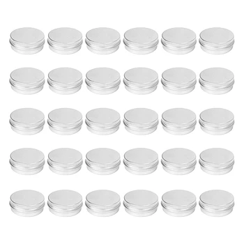 Paquete de 30 de tapón de rosca Redonda de Metal de Bálsamo para los Labios Latas Recipientes Tapas (1Oz)