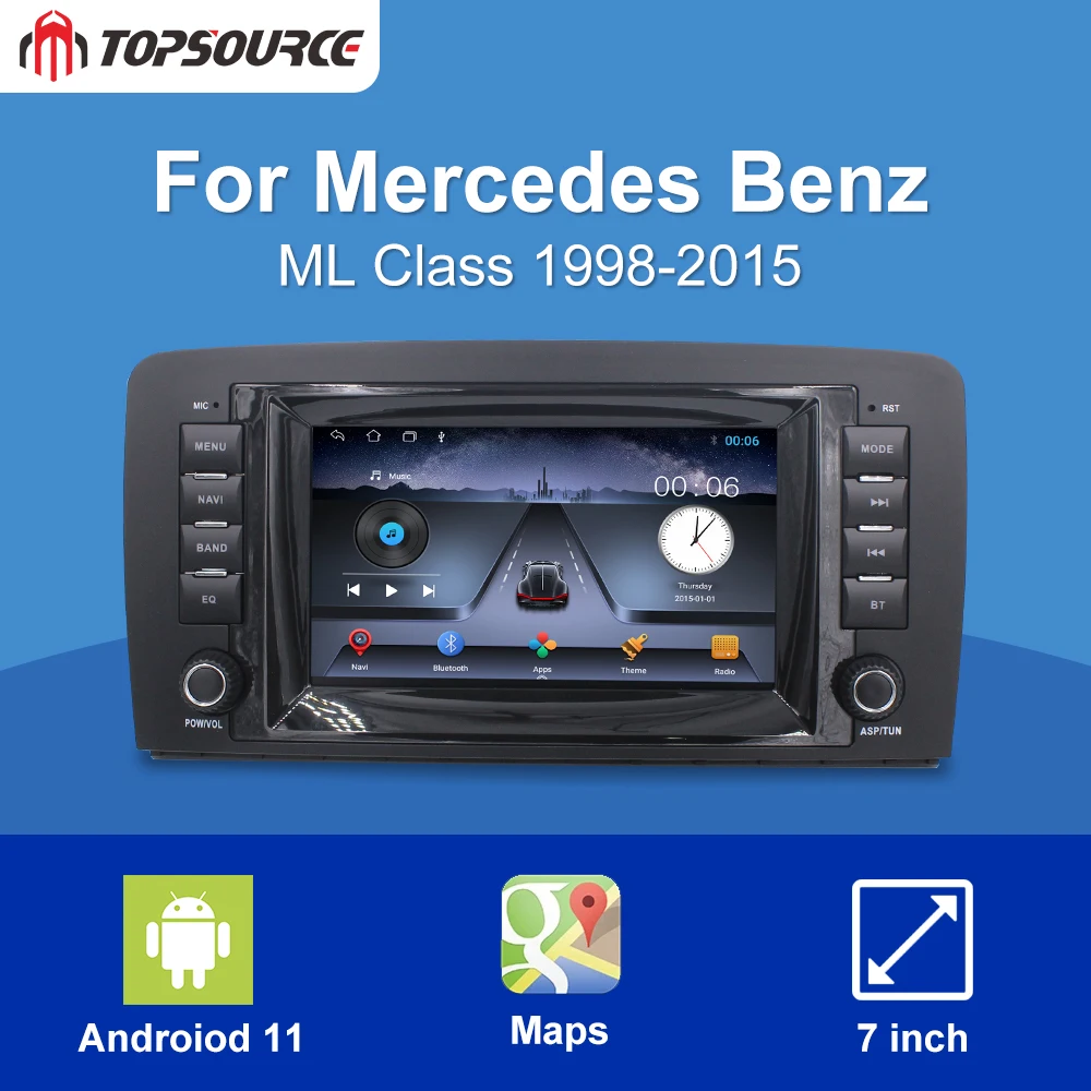 TOPSORCE 6G+128 GB 2Din Radio de Coche Multimedia Para Mercedes Benz GL ML W164 GL320 ML350 ML500 X164 GL35 GL45 GL450 2005 - 2012 - 0
