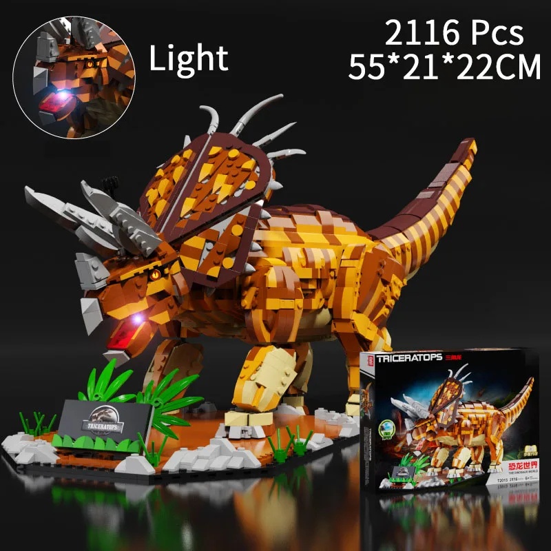 La luz del Jurásico Unicornio Mundo de los Dinosaurios Modelo de Ladrillos Dragón Bloques de Construcción de Juguetes para Niños Niño Niños Regalos 2116Pcs - 0