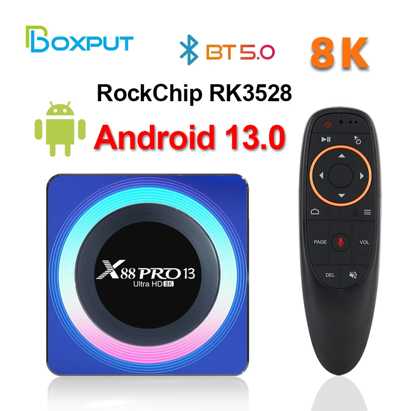 Cuadro de TV Android 13.0 Media Player RK3528 Quad-Core de 64 bits Cortex-A53 8K Video Wifi6 BT5.0 Android 13 Set Top Box X88 Pro 13 - 0
