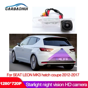 Coche de la luz de las Estrellas de la Visión Nocturna cámara de Visión trasera Para SEAT LEON MK3 escotilla coupe 2012~2017 2013 2015 de autos de Copia de seguridad de la Placa de la Licencia de la cámara