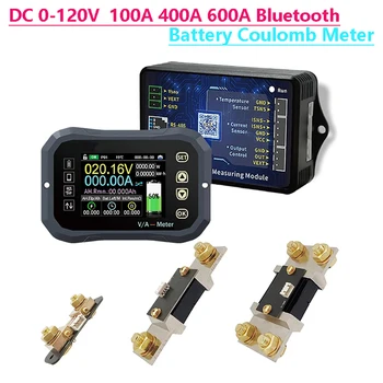 CC 0-120V 100A 400A 600A Probador de la Batería de Bluetooth de la Batería del Monitor de Corriente de Voltaje V/Batería de Coulomb Medidor Indicador de Capacidad