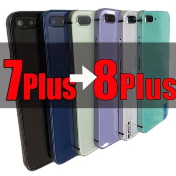 Squarish parte Trasera de Cristal para el iPhone 7Plus de la Vivienda Como el iPhone 8Plus Chasis de Repuesto Para el iPhone 7+ Componente de Convertir a 8+