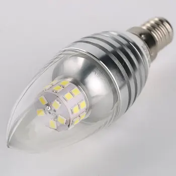 Nueva E14 Tire de la Cola de la Luz de Bulbo del LED de la Lámpara Fresco Blanco Caliente de Plata LZD-JJ05-2