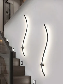NUEVA Nórdico y Minimalista con Estilo LED de Luz de Pared Moderno Creativo de la Línea de Tira de la Lámpara de la Lámpara para el Salón del Dormitorio Pasillo Pasillo