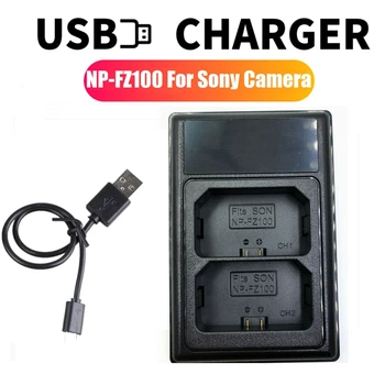 NP-FZ100 USB LCD de Doble Cargador de Batería Para Sony Cámara A7III A7RIII A7373 A7R3 A9 A7R4 A7RM4 A6500 Con el Tipo-C Puerto