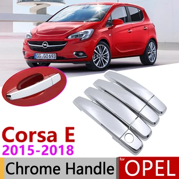 para el Opel Corsa 2015 E~2018 Vauxhall OPC VXR Cromado Manija de la Puerta Exterior de la Cubierta Conjunto de Recorte De 2016 2017 Accesorios del Coche Pegatinas