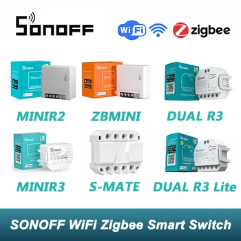 SONOFF WiFi, Zigbee Mini DIY Smart Switch ZBMINI / MINIR2 / MINIR3 / DUALR3 / DUALR3 Lite Interruptores Trabaja Con Alexa principal de Google