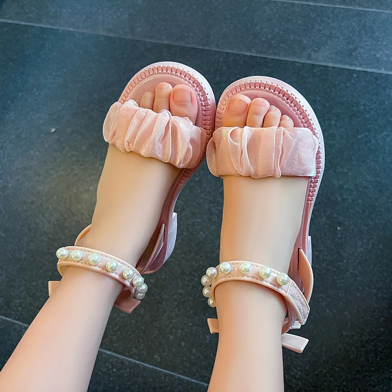 Sandalias de Niña de las Sandalias de 2023 Moda de Verano de la Princesa de los Zapatos Suave con Suela de Estudiante Zapatos de Niña Zapatos de los Niños Zapatos para Niña босоножки - 1