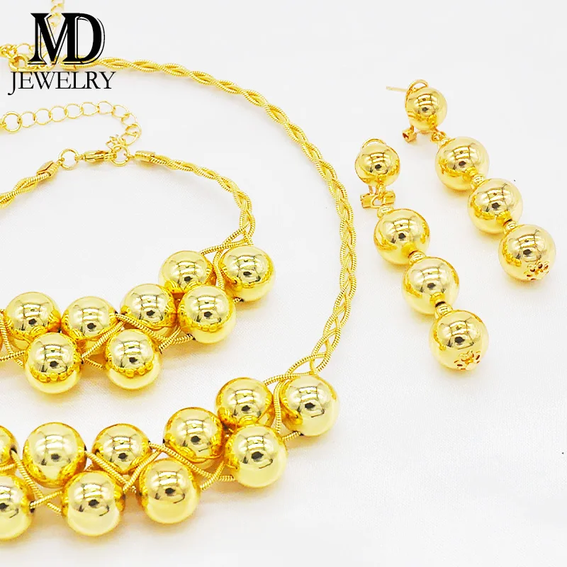 África del color del oro de la joyería set contiene collar pendientes pulsera de la joyería de la boda establece la joyería nupcial conjunto - 1