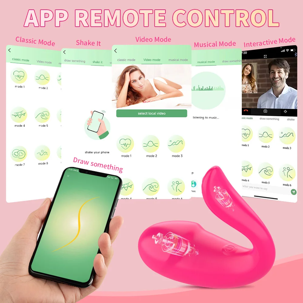 Inalámbrica Bluetooth Consolador Vibrador Juguetes Sexuales para las Mujeres la APLICACIÓN de control Remoto de Doble Control de Desgaste de la Vibración de la Vagina de la Bola de Bragas de Juguetes para Adultos de 18 - 1