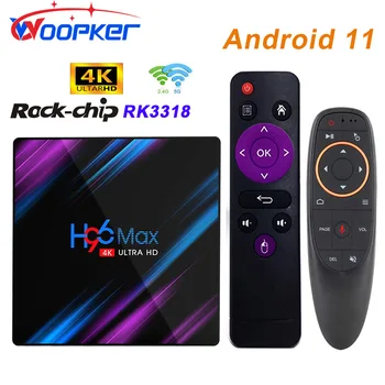 Woopker H96 MAX RK3318 Smart TV Box Android 11 4G 64GB 32GB 4K Dual Wifi BT Media Player TVBOX Set-top 2GB 16GB