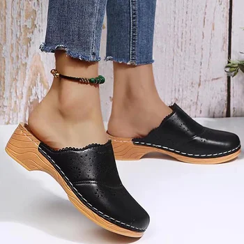 Moda Sandalias De Las Mujeres 2022 Nuevos Zapatos De Tacón Grueso Abrir Los Dedos De Los Pies Cómodos Zapatos De Las Mujeres Casual Transpirable Mujeres Zapatillas Zapatos De Mujer