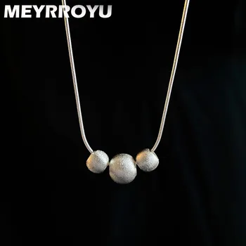 MEYRROYU Cepillado de Pelota de Round Collar de Serpiente de la Cadena de 2023 Nueva Joyería de Moda Para Mujer Amiga de Regalo de la Fiesta de Cumpleaños бижутерия