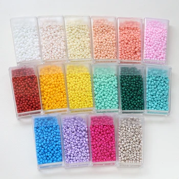 15g Perlas de 3mm de Macarons de Colores Brillantes de Cristal de Arroz Granos Diy de la Joyería hecha a Mano de la Pulsera del Collar de Accesorios de Material