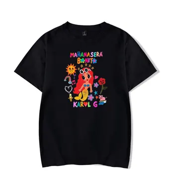 Karol G Manana Sera Bonito Streetwear logotipo de Merchandising de Camiseta de los Hombres y de Mujer de Manga Corta de las Mujeres Divertida Camiseta Unisex Harajuku Tops