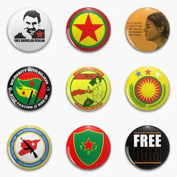 Abdullah Ocalan Pkk Bandera De La Mujer Mundial De Solidaridad Con Suave Botón Pin Sombrero De La Broche Del Metal De La Ropa Creativo Lindo Regalo Divertido De La Joyería