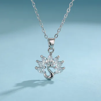 Pavo real de la Vendimia Exquisita Circón Colgante Señora Conjunto con diamantes de imitación de la Moda de san Valentín de Regalo de los Accesorios