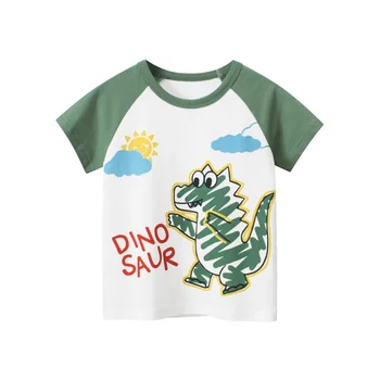 2023 de la Moda de Verano camisetas de los Niños Niños Niñas de Manga Corta Causal de Impresión de dibujos animados de Dinosaurios Camiseta de Bebe Ropa Para Niños