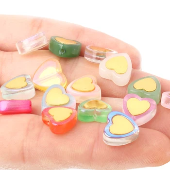 5pcs Patrón de Corazón de Amor de Murano perlas de Vidrio Multicolor de Cristal checo Suelta Perlas Para la Joyería Pulseras hechas a Mano Accesorios