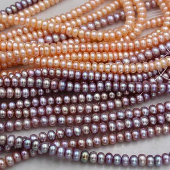 Suelta Perlas de Perlas de agua Dulce Roundelle blanco /rosa/púrpura 7-9MM al por mayor de DIY de la joyería de 14 pulgadas