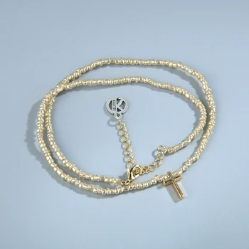 KELITCH Mujeres Miyuki Cruz Colgante de Collares de Perlas de Cristal Collar de la Amistad de la Joyería Gargantillas hechas a Mano Joyería al por mayor