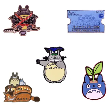 Japón Anime Totoro Esmalte Pines Camisa Bolsa Insignia De Dibujos Animados De Animales De La Joyería De Regalo