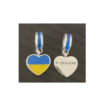 2023 Nueva S925 Plata en forma de Corazón de ucrania francés, Japonés, español, Bandera de Australia Damas de Alta gama de Accesorios de Regalo