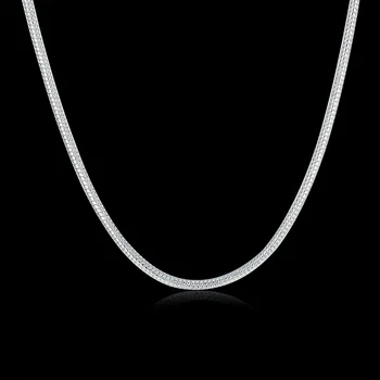 Bañado en plata de 925 Collar de Plata de la Joyería de la Moda de la Serpiente de la Cadena Collar de 2mm
