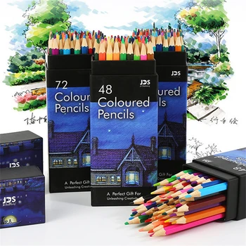 12/24/36/48/72 de Color Soluble en Agua a Base de Aceite de Lápices de Dibujo, materiales de Arte para el Artista de Papelería, útiles Escolares