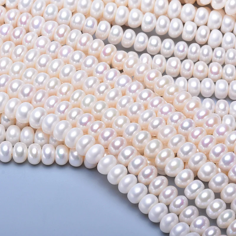 Natural de agua Dulce Collar de Perlas de la Madre de la Cadena de 9-10mm Delgada Mantou Ronda Impecable de las Mujeres del Encanto de la Celada de Mayoristas de Regalo - 2