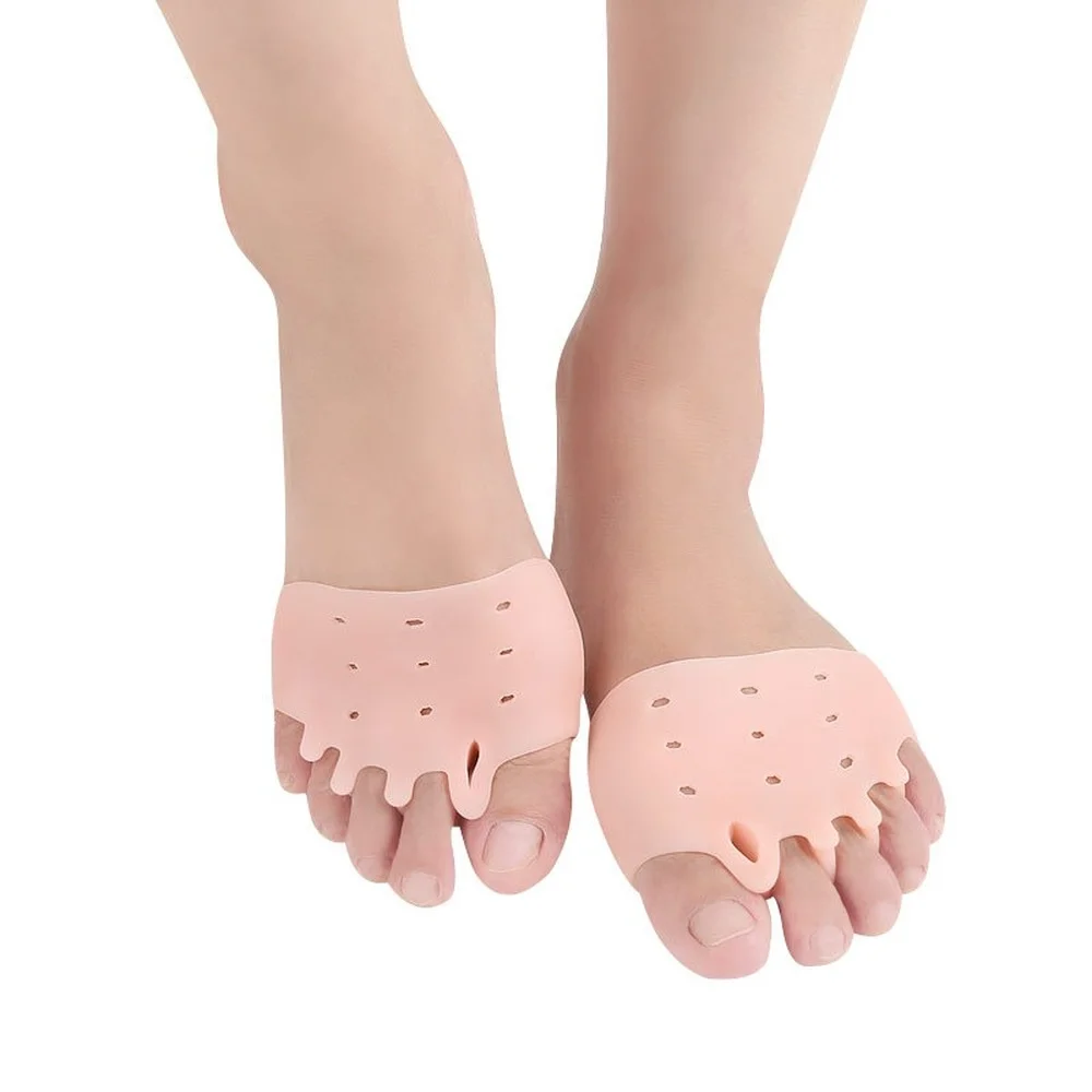 2pcs=1 par de pies Separador de Corrector de juanete en el Dedo Protector de la Superposición de Empeine de la Almohadilla de Cuidado de los Pies Pedicura - 2