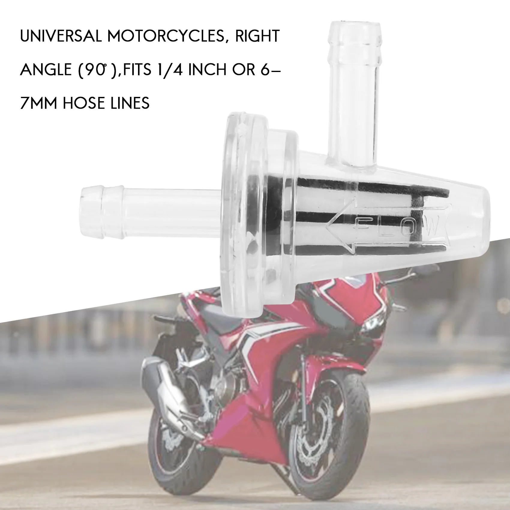 3Pcs Universal de la Motocicleta en Ángulo recto en línea Filtro de Combustible 1/4Inch 6mm Líneas de Manguera para - 2