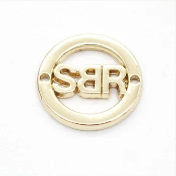 personalizado de oro de la ropa del metal de etiquetas de etiquetas de nombre de la aleación de zinc en relieve de la marca de indumentaria etiquetas de customzied ronda anti-corrosión