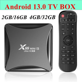 X88 Mini 13 de Android 13.0 Caja de TV RK3528 Quad Core 2G/4G 16G/32G 2.4 G 5G Dual WIFI H. 265 8K UHD Youtube Smart Media Player