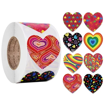500Pcs Corazón Pegatinas de san Valentín de la etiqueta Engomada de la Boda Deco Papelería Sticker Pack de Amor Regalo de la Decoración de Scrapbooking para el Paquete